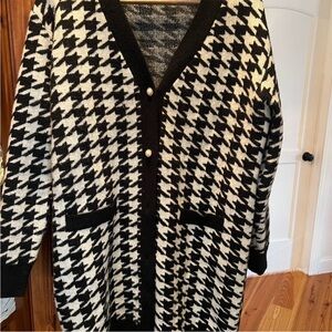 Lush Black and White Knit Sweater